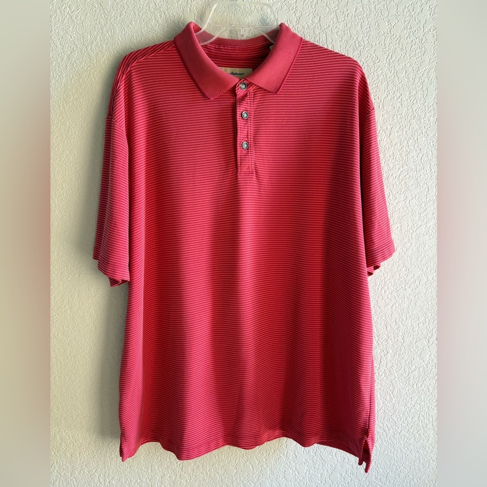 Tommy Bahama Short Sleeve Polo Red Pink Size XL